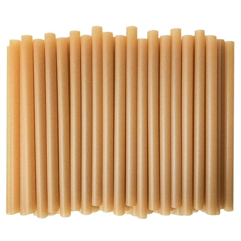 SHAUMN 0.47" Wide Biodegradable Sugarcane Straws 100pcs Smoothie Straws Disposable Compostable Eco-Friendly Jumbo Straws for Milksake Bubble Tea 8.5" Disposable Boba Straws Not Soggy - Image 1
